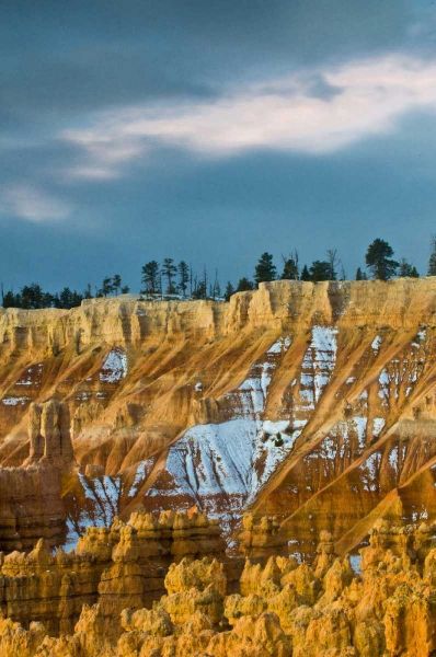 UT, Bryce Canyon Autumn snow and hoodoos